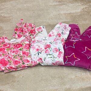 Lot of floral and Star Print Kids Pajamas Set